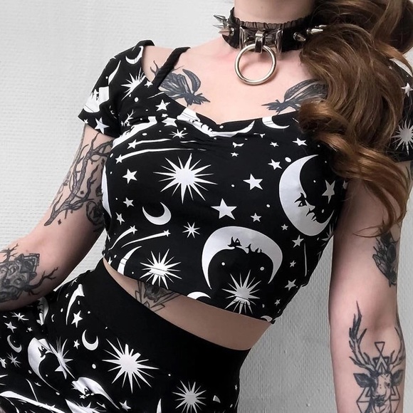 ariesmoon89 Tops - Moon Child Off Shoulder Crop Top